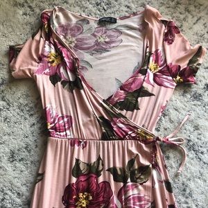 Maxi floral wrap dress